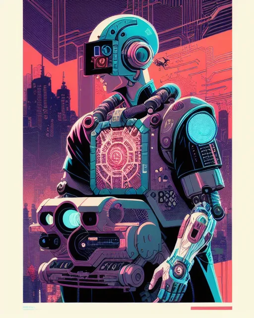  Cyberpunk The Second Conscious of Robotic and Digital Life, victo ngai, hyper detailed, james jean, dan mumford, kilian eng, hyperrealism