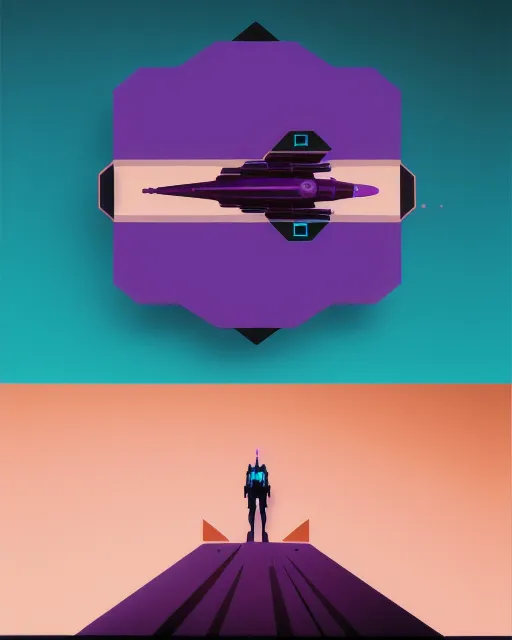 Minimalist retro sci-fi art collage, surrealism, parallel realities, dark cyan and copper and purple --ar 16:9 --s 800 --v 5