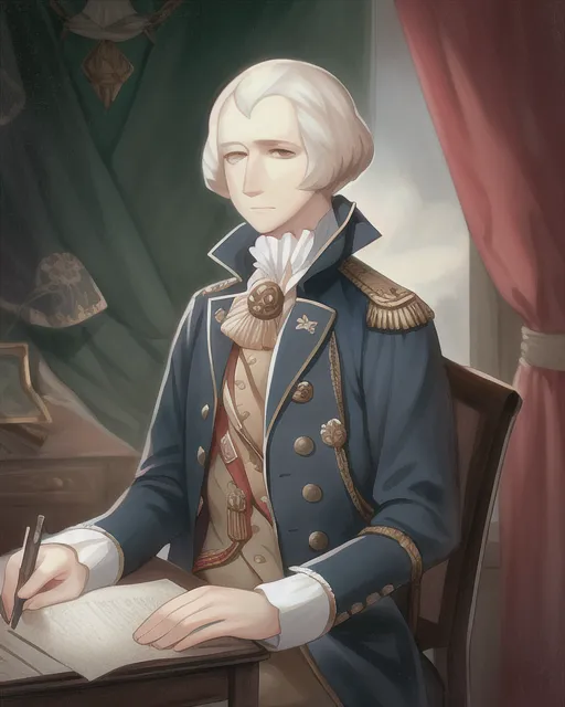 prompthunt: anime! George Washington, portrait, Violet Evergarden style!