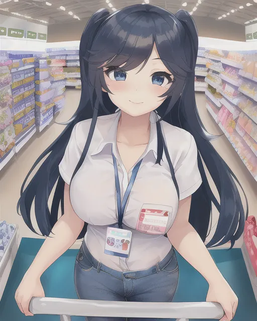 Cute employee at a store