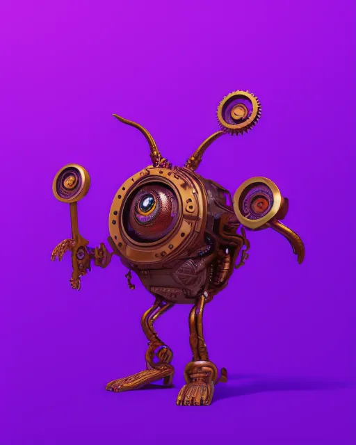 Clockwork creature on a single - Free AI Photo Generator - starryai
