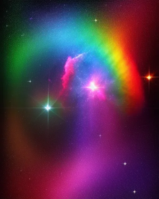rainbow nebula a lot stars, HDR, - Free AI Photo Generator - starryai