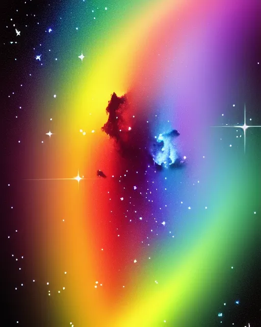 rainbow nebula a lot stars, HDR, - Free AI Photo Generator - starryai