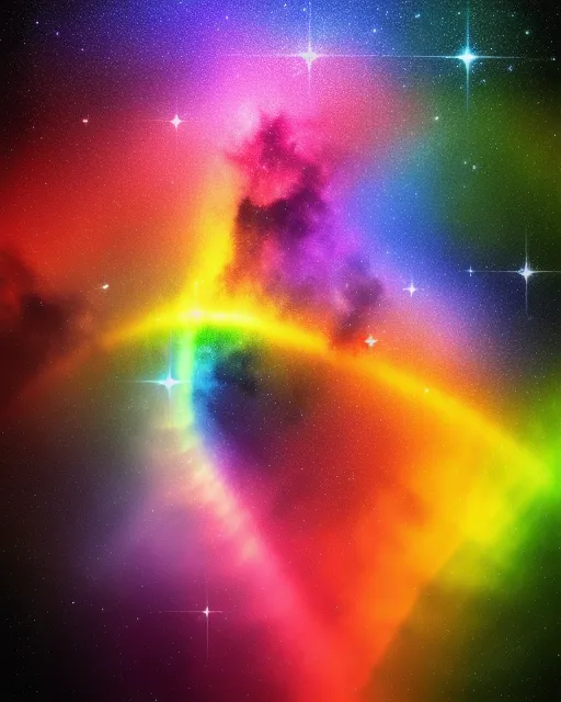 rainbow nebula a lot stars, HDR, - Free AI Photo Generator - starryai