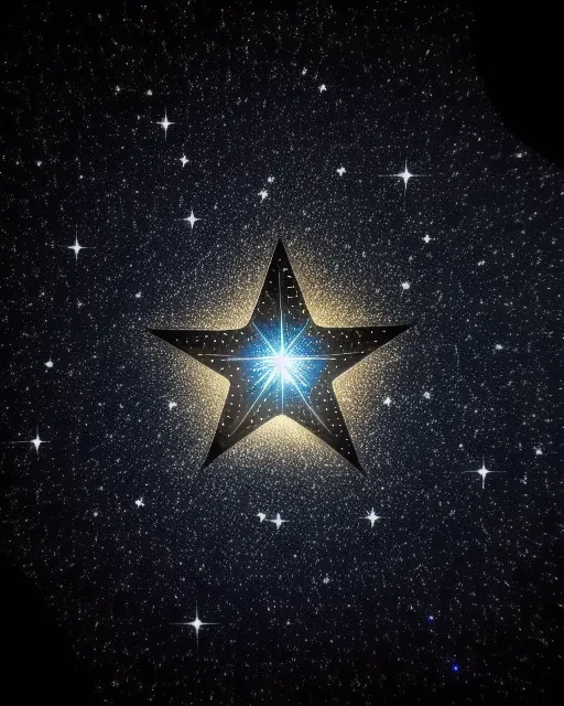 A magical star in the sky shining down