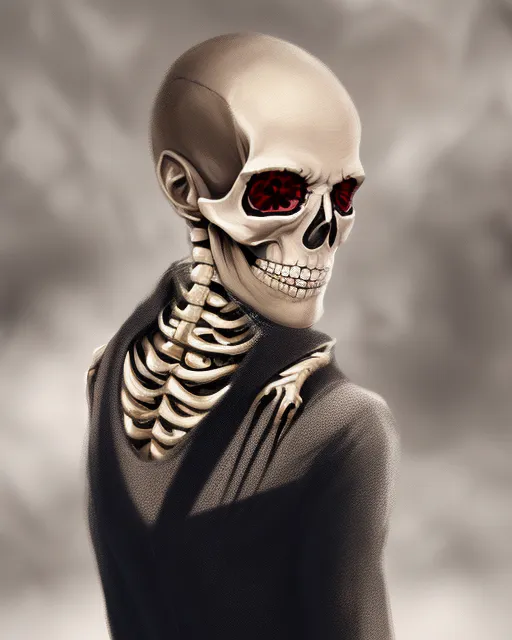 Skeleton, digital painting,  digital illustration,  extreme detail,  digital art,  4k,  ultra hd