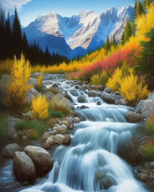 Pretty mountains a beautiful , - Free AI Photo Generator - starryai