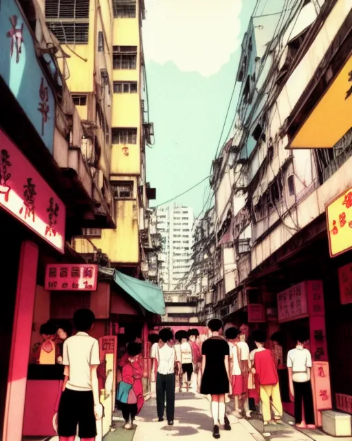 Vintage anime hong kong city