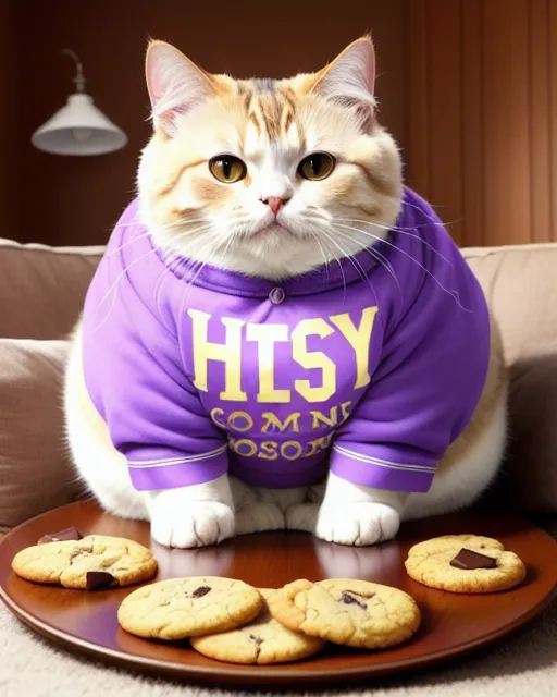 Most beautiful very fat cat wearing - AI Photo Generator - starryai