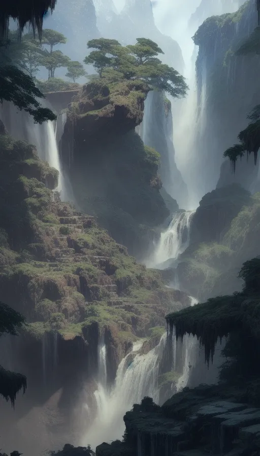 The ancient waterfalls