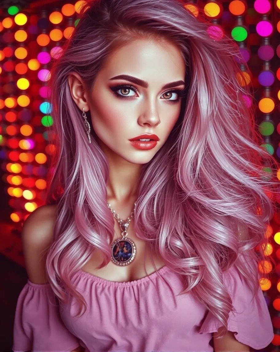 She lights up sunset sky variant - Free AI Photo Generator - starryai