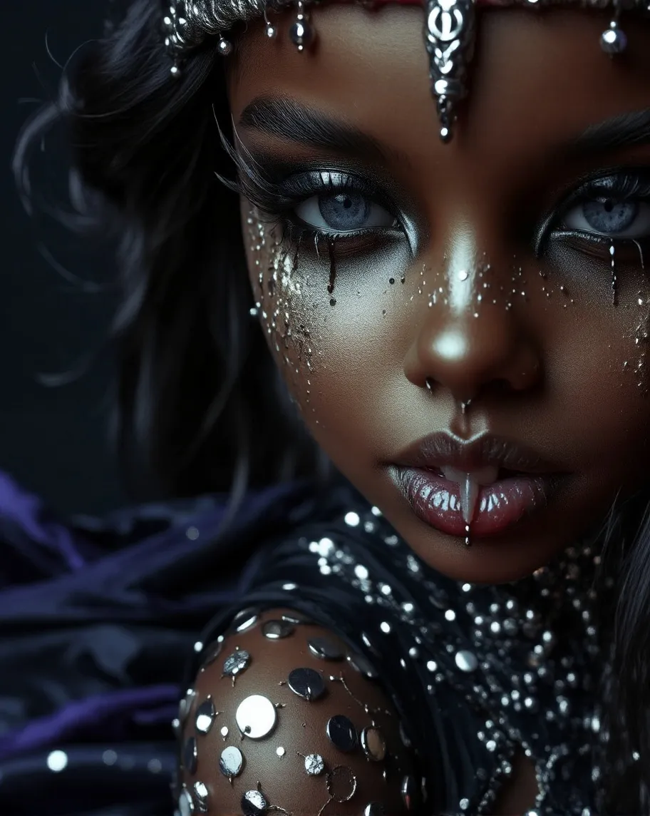 Black and Silver Facial jewels