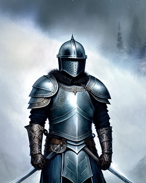 knight wearing fantastic helmet - Free AI Photo Generator - starryai